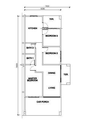 Pelan Lantai RUMAH TERES 1 TINGKAT - 2/3