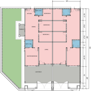 Pelan Lantai RUMAH TERES 1 TINGKAT (INTERMEDIATE) - 1/1