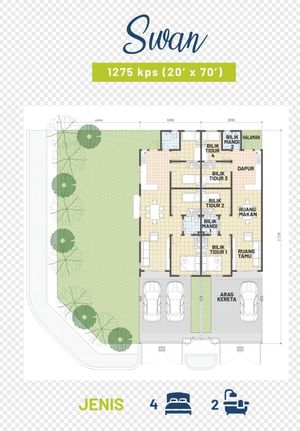Pelan Lantai RUMAH TERES 1 TINGKAT (INTERMEDIATE) NON-BUMI LOT - 1/1
