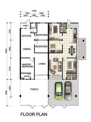 Pelan Lantai RUMAH TERES SETINGKAT (1,165 KPS) - 1/1