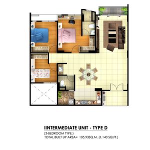 Pelan Lantai APARTMEN (1 PARKIR) - 1/1