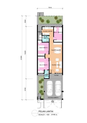 Pelan Lantai RUMAH TERES 1 TINGKAT (INTERMEDIATE) - 1/1