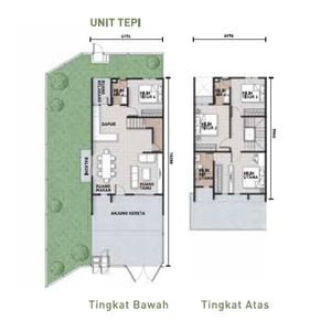 Pelan Lantai RUMAH TERES 2 TINGKAT JENIS B (BAYU) - 2/2