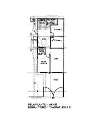 Pelan Lantai RUMAH TERES 1 TINGKAT (END LOT) - 1/1