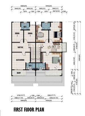 Pelan Lantai RUMAH TERES 2 TINGKAT - 1/2