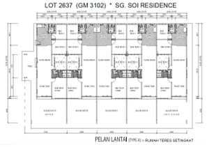 Pelan Lantai RUMAH TERES 1 TINGKAT JENIS A (END LOT) - 1/1