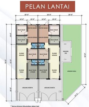Pelan Lantai RUMAH TERES 1 TINGKAT - 1/1