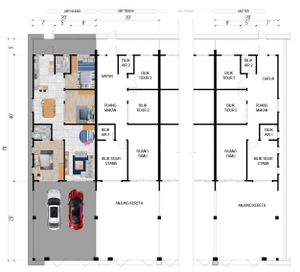 Pelan Lantai RUMAH TERES 1 TINGKAT (1050 KPS) - 1/1