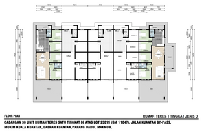 Pelan Lantai RUMAH TERES 1 TINGKAT JENIS D - 1/1