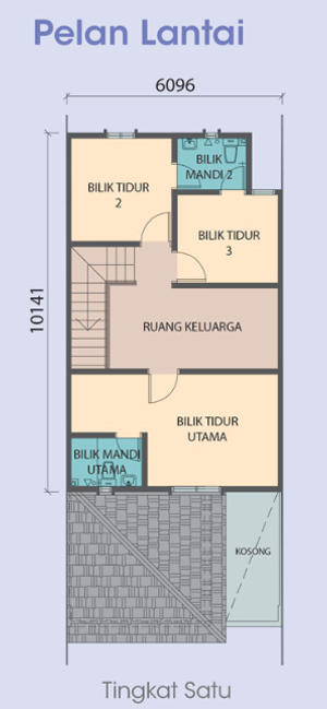 Pelan Lantai RUMAH TERES 2 TINGKAT, RT2T (20X70) - 1400KPS - 2/2