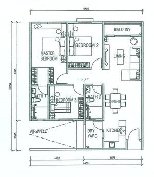 Pelan Lantai APARTMENT - 1/1