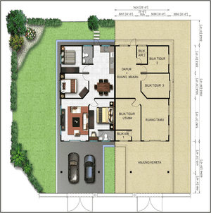 Pelan Lantai RUMAH BERKEMBAR SETINGKAT JENIS B ( LOT TENGAH ) - 1/1