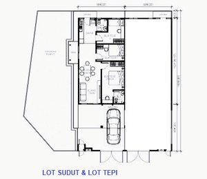 Pelan Lantai RUMAH TERES 1 TINGKAT – RT2 (END LOT) - 1/1