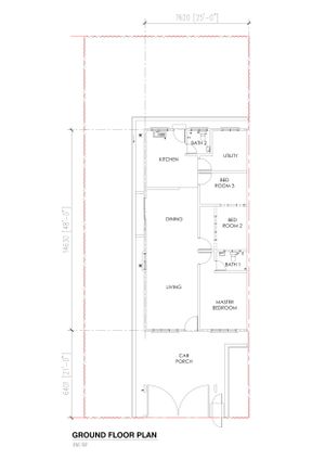 Pelan Lantai RUMAH BERKEMBAR 1 TINGKAT - 1/1
