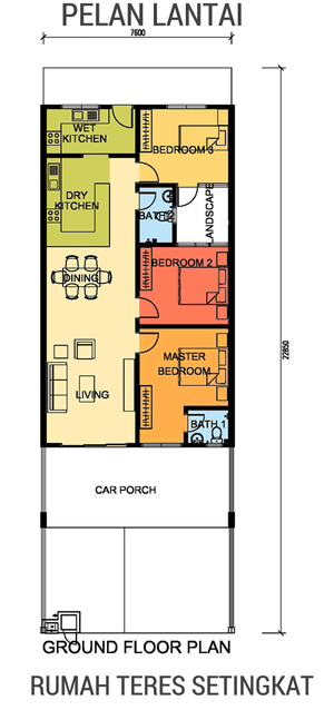 Pelan Lantai RUMAH TERES SETINGKAT ( LOT TEPI/CORNER ) - 1/1