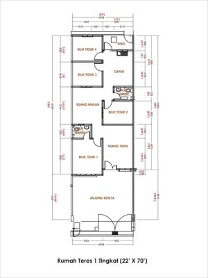 Pelan Lantai RUMAH TERES 1 TINGKAT ( LOT AKHIR/END ) - 1/1