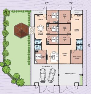 Pelan Lantai RUMAH TERES 1 TINGKAT - 1/1