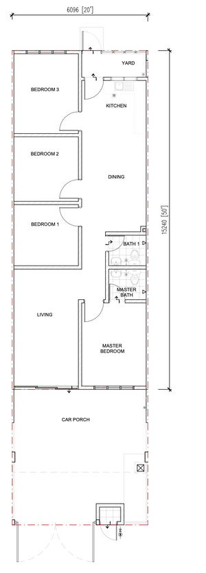 Pelan Lantai RUMAH TERES 1 TINGKAT - 1/1