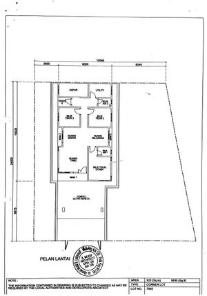 Pelan Lantai RUMAH BERKEMBAR 1 TINGKAT - 2/2