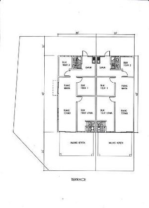 Pelan Lantai RUMAH TERES 1 TINGKAT ( LOT TENGAH ) - 1/1