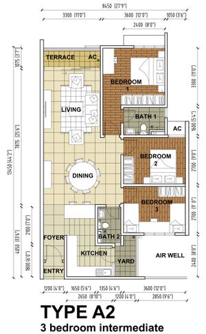 Pelan Lantai APARTMENT TYPE A- 27 TINGKAT - 2/2