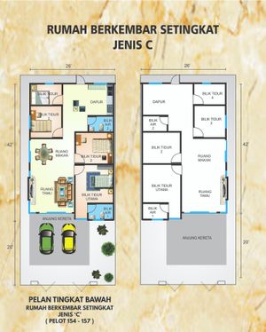 Pelan Lantai RUMAH TERES BERKEMBAR SETINGKAT - 3/3