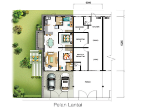 Pelan Lantai RUMAH TERES 1 TINGKAT ( LOT TENGAH ) - 1/1