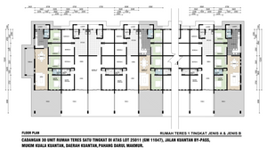 Pelan Lantai RUMAH TERES 1 TINGKAT JENIS B - 1/1