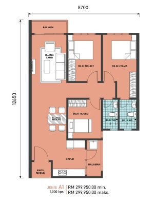 Pelan Lantai APARTMENT (JENIS A1) - 1/1