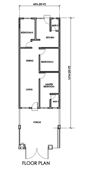 Pelan Lantai RUMAH TERES 1 TINGKAT (INTERMEDIATE) - 1/1