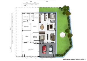 Pelan Lantai RUMAH TERES 1 TINGKAT (END LOT) - 1/1