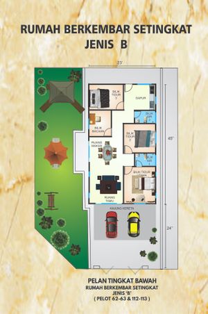 Pelan Lantai RUMAH TERES BERKEMBAR SETINGKAT - 2/3