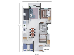 Pelan Lantai APARTMENT (STRATA 2ND) - 1/2