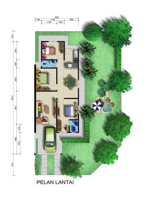 Pelan Lantai RUMAH TERES 1 TINGKAT - 1/1