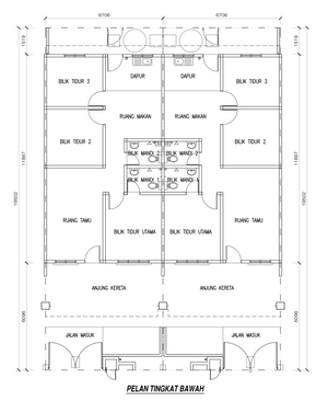 Pelan Lantai RUMAH TERES 1 TINGKAT (INTERMEDIATE) - 1/1
