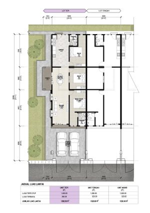 Pelan Lantai RUMAH TERES 1 TINGKAT (END LOT) - 1/1