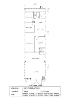 Pelan Lantai RUMAH TERES 1 TINGKAT (INTERMEDIATE) - 1/1