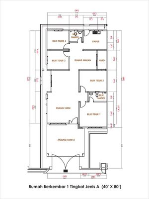 Pelan Lantai RUMAH BERKEMBAR 1 TINGKAT ( LOT ODD ) - 1/1