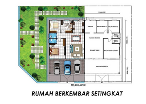 Pelan Lantai RUMAH BERKEMBAR 1 TINGKAT ( LOT TENGAH ) - 1/1