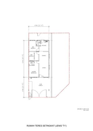 Pelan Lantai RUMAH TERES 1 TINGKAT (CORNER LOT) - 1/1