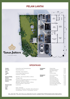 Pelan Lantai RUMAH TERES 1 TINGKAT - 2/2
