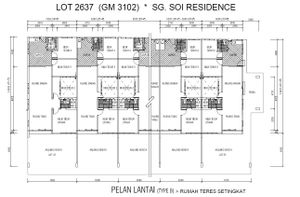Pelan Lantai RUMAH TERES 1 TINGKAT JENIS B (INTERMEDIATE) - 1/1