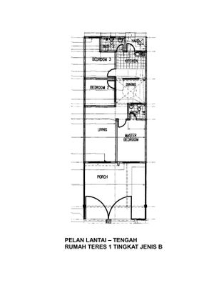 Pelan Lantai RUMAH TERES 1 TINGKAT (INTERMEDIATE) - 1/1