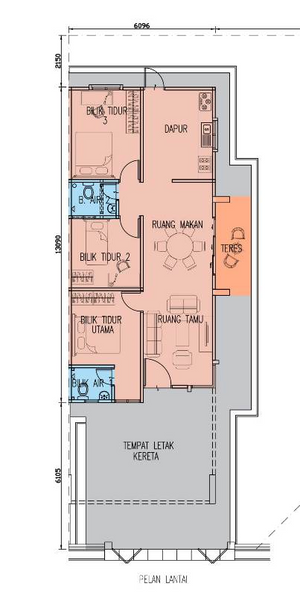 Pelan Lantai RUMAH BERKEMBAR SETINGKAT - 1/1