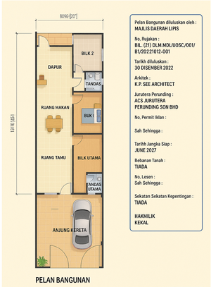 Pelan Lantai RUMAH TERES 1 TINGKAT - 2/2