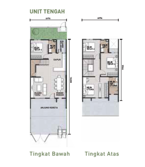 Pelan Lantai RUMAH TERES 2 TINGKAT JENIS B (BAYU) - 1/2