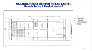 Pelan Lantai RUMAH TERES 1 TINGKAT JENIS B (INTERMEDIATE) - 1/1