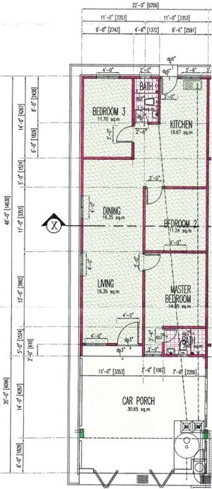 Pelan Lantai RUMAH TERES 1 TINGKAT (INTERMEDIATE) - 1/1