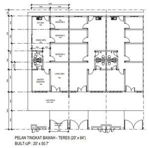 Pelan Lantai RUMAH TERES 1 TINGKAT (INTERMEDIATE) - 1/1