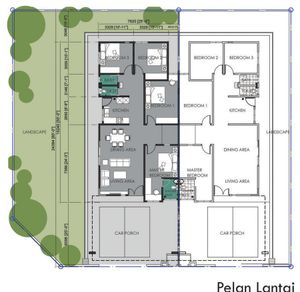 Pelan Lantai RUMAH BERKEMBAR 1 TINGKAT - 1/1